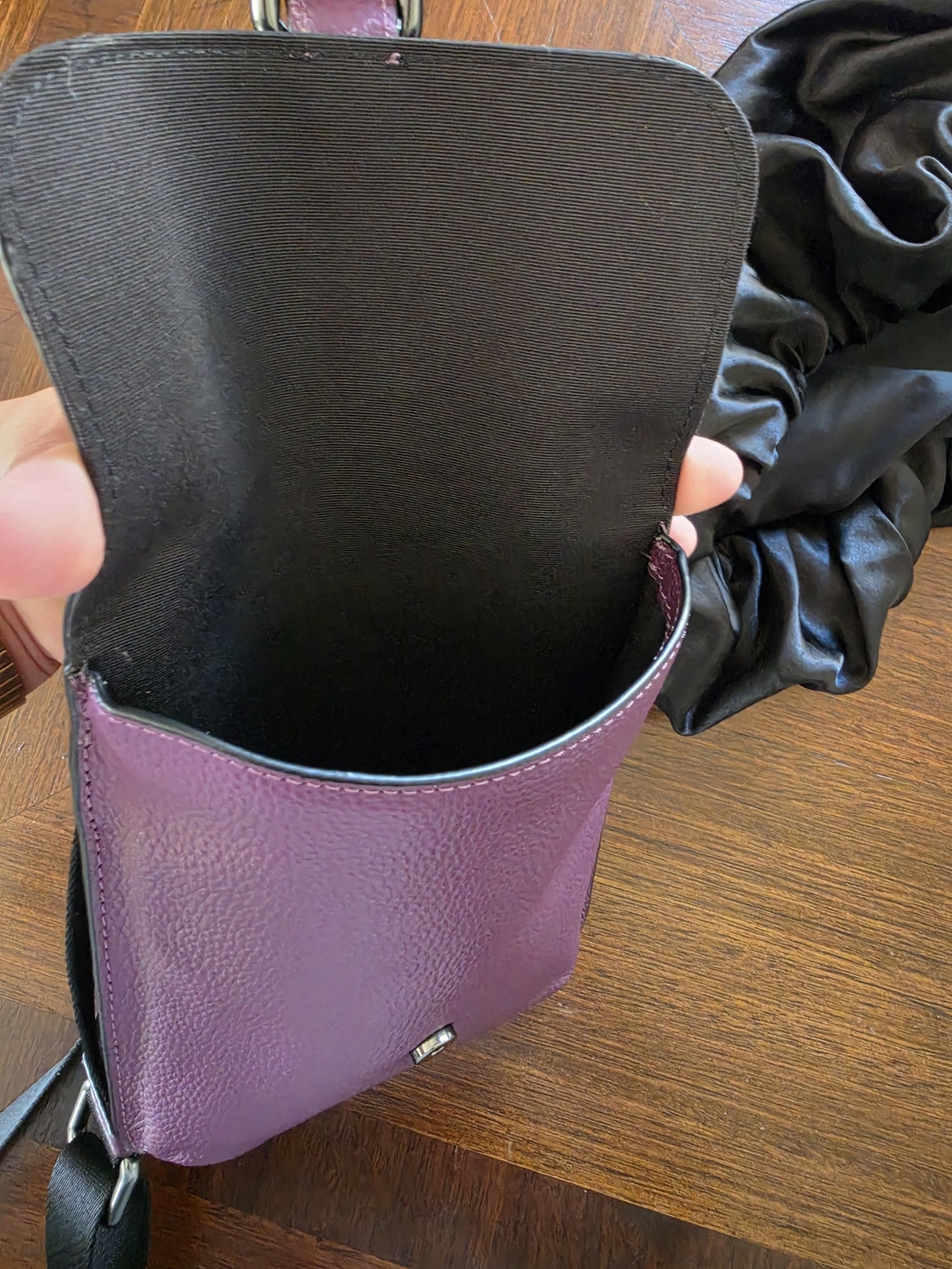 Coach Pebbled Leather Cell Phone Crossbody Bag in Deep Purple - Picture 7 of 9